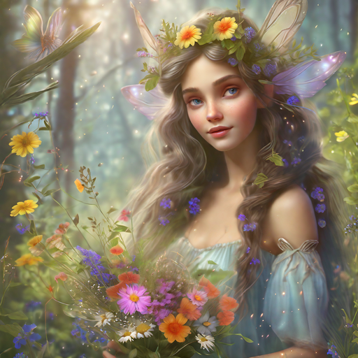 gentle-forest-fairy-with-a-bouquet-of-wildflowers (4) (512x512, 418Kb)