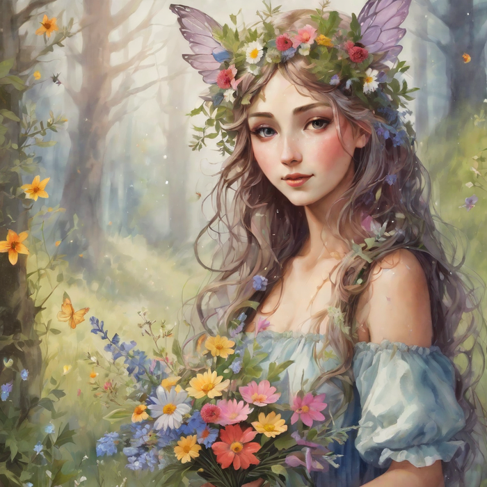 gentle-forest-fairy-with-a-bouquet-of-wildflowers (1) (700x700, 751Kb)