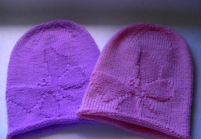 Шапка(берет), вязание спицами/ knitting hat