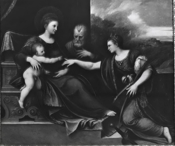  Matrimonio mistico di santa Caterina d'Alessandria. 1520-1544. , . 107126.  ,  ,  (700x584, 89Kb)