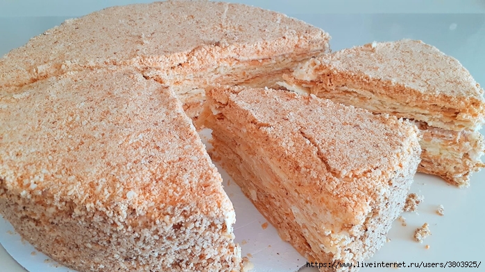Рецепт: рубленный торт «Наполеон» с кремом