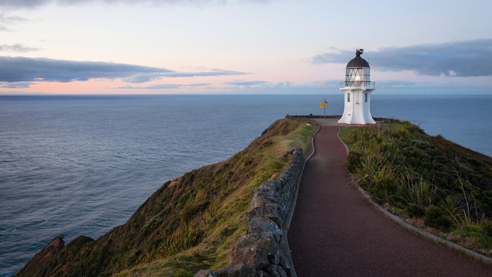 Cape Reinga lighthouse at dusk, New Zealand (700x393, 272Kb)