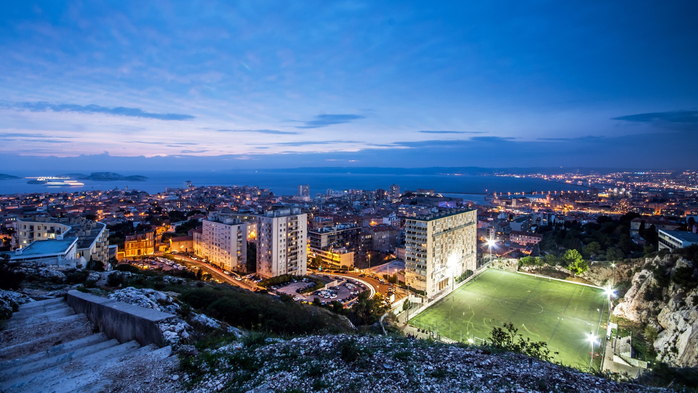 City skyline at night, Marseille, France (700x393, 369Kb)