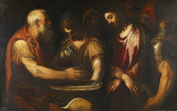 1555-1558 Christ before Pilate. , . 99.8 x 157.2 cm.  ,  (700x439, 95Kb)