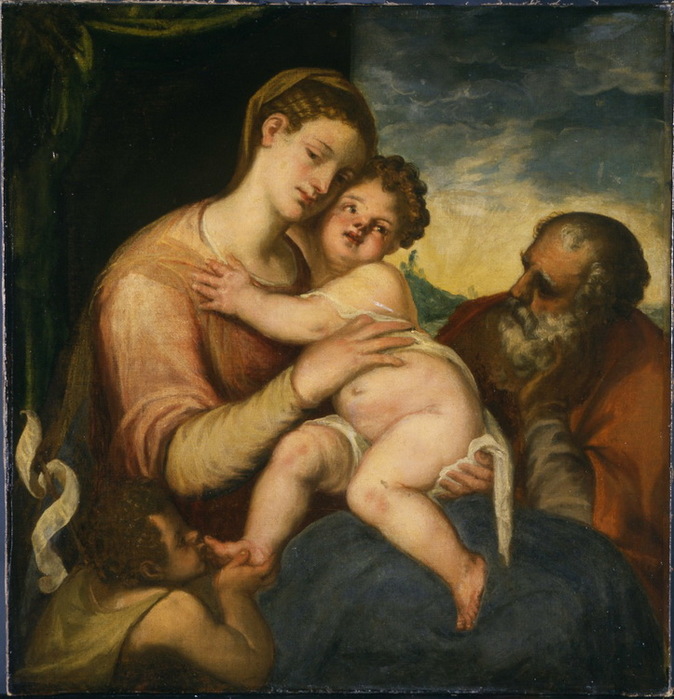 Sacra Famiglia con San Giovannino. , . 98 x 93 . Praga-Art-Collections-of-the-Prague-Castle- (674x700, 141Kb)