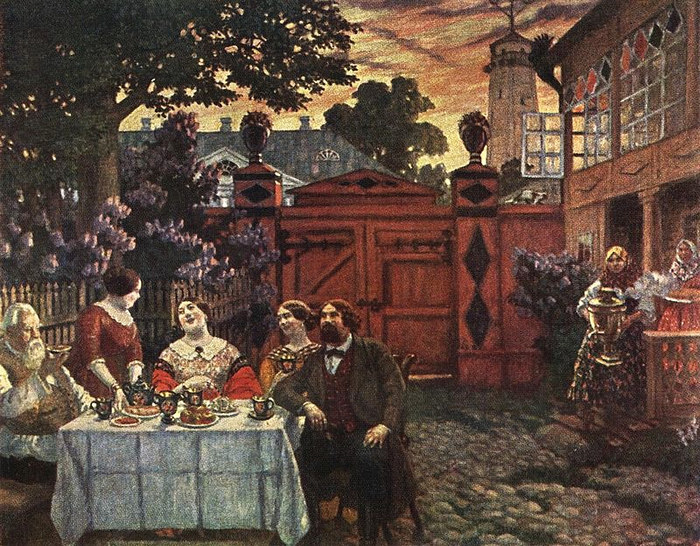 Teatime_(Kustodiev,_1913) (700x546, 515Kb)