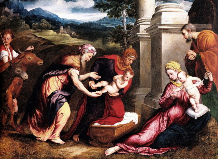 1550-1555 .   . Elisabetta, Giovannino e  Zaccaria. , . 72.2 x 99 cm. (700x510, 176Kb)