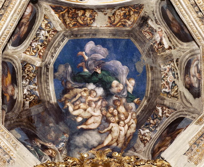 1529-1530 God the Father with Angels. . Church of the Franciscans, Cortemaggiore (700x573, 213Kb)