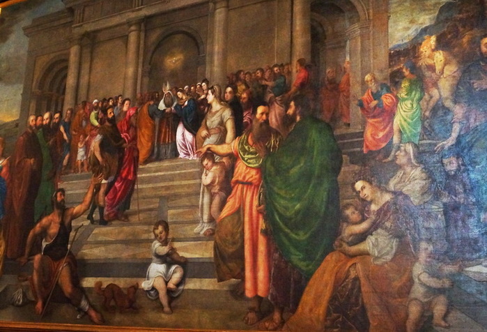 1538-43 Lo sposalizio della Vergine con i confratelli della Scuola Grande e Domen Tintoretto, (700x476, 131Kb)