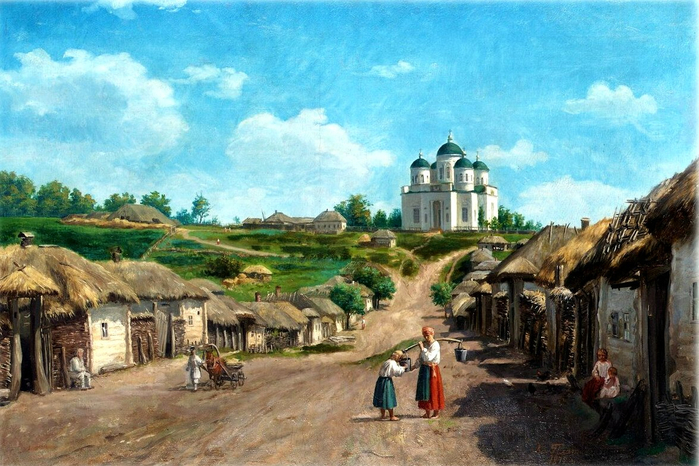 0 0 «Деревенский пейзаж с церковью», 1872 (700x466, 411Kb)