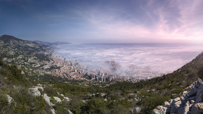 Spring Fog Panorama over Monaco (700x393, 338Kb)
