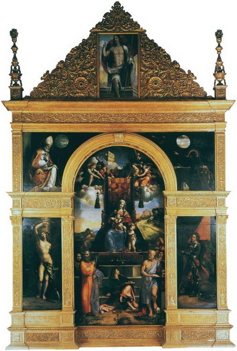 1514-1530 Madonna in trono con Agostino e santi in Ferrara (.  ) , . 960-577 .  ,  (2) (472x700, 137Kb)