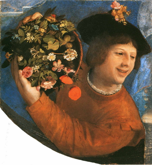 1520-1525 Ragazzo con canestro di fiori. 67.3 × 65.2 cm (644x700, 175Kb)