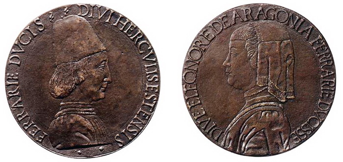 1477 Ercole I d'Este (obverse) and Eleonora of Aragon (reverse) (700x330, 96Kb)