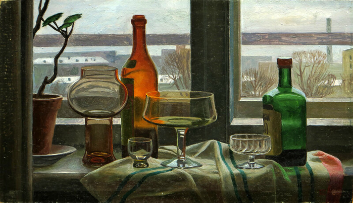 Натюрморт с бутылками, 1983 (700x403, 345Kb)
