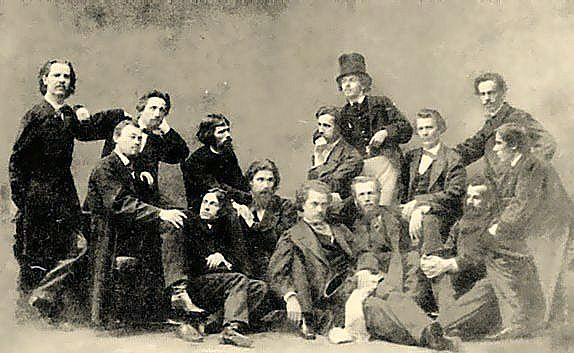 0 0 А. . Морозов (третий слева) на фотографии Санкт-Петербургской Артели художников (1863—1864) (574x353, 170Kb)