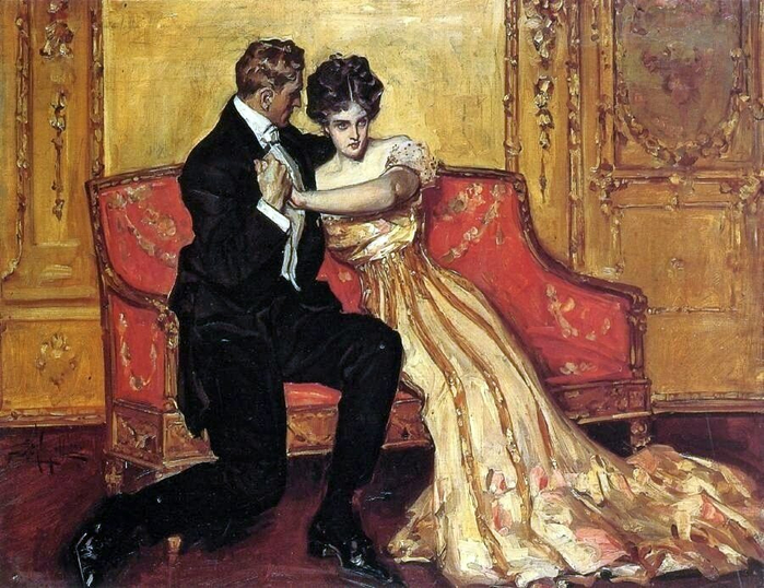 Albert B. Wenzell (American, 1864-1917) The Marriage Proposal (700x538, 448Kb)