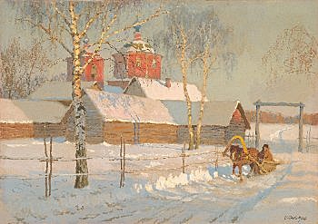 Russian_church_in_snow,_painting_by_Sergei_Lednev-Schukin (350x247, 90Kb)