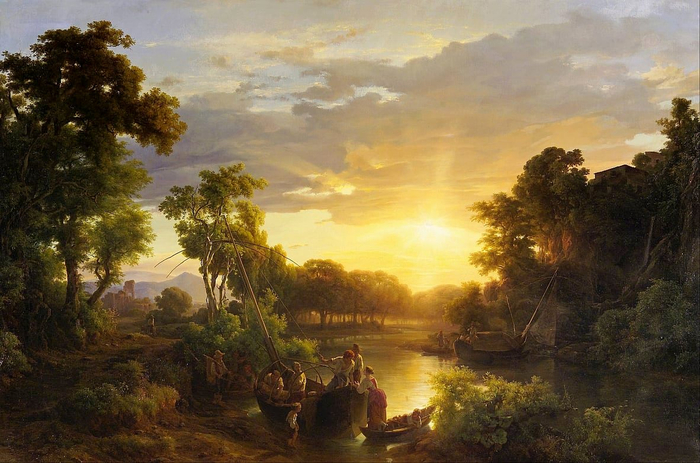 Kroly Mark - Italian Landscapes at Sunset Fishermen - (MeisterDrucke-17445) (700x463, 377Kb)