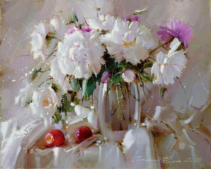 still-life-with-peonies-and-nectarines-ramil-gappasov (700x560, 538Kb)