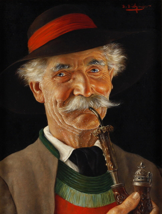 1--Erwin Eichinger (Austrian, 1892-1950)Portrait of a man with a pipe._edorig (529x700, 346Kb)