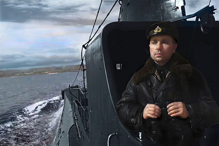 ссср Герой Советского Союза капитан 2 ранга Николай Александрович Лунин, 1942 год (700x468, 329Kb)