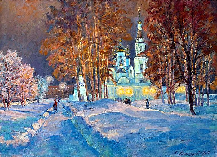 Анатолий Данилов,  ождественский сочельник (700x507, 567Kb)