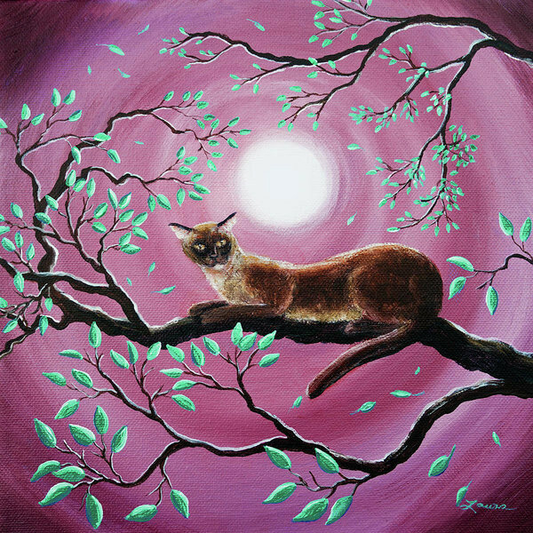 chocolate-burmese-cat-in-dancing-leaves-laura-iverson (600x600, 348Kb)
