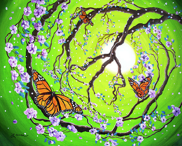 peace-tree-with-monarch-butterflies-laura-iverson (600x480, 446Kb)