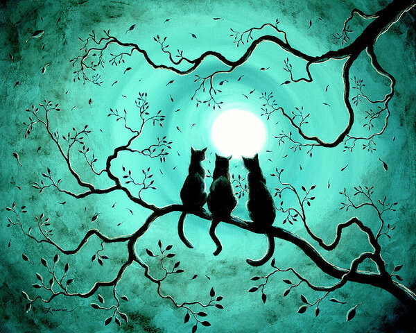 three-black-cats-under-a-full-moon-laura-iverson (600x480, 308Kb)