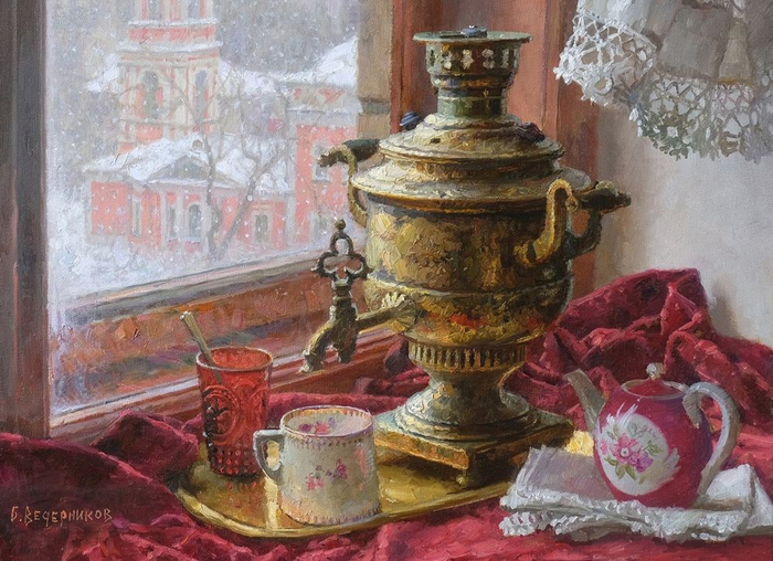 Б.А. Ведерников. В доме на Брюсовом. 2025. Холст, масло. 70х70. Частное собрание (700x508, 418Kb)