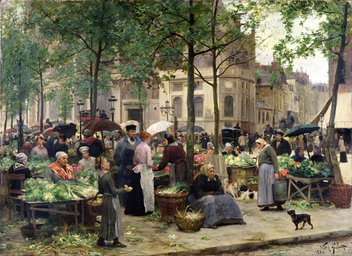 Victor_Gabriel_Gilbert_-_The_Square_in_front_of_Les_Halles_1880_-_(MeisterDrucke-74997) (700x510, 508Kb)