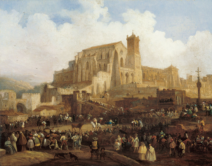 Genaro_Pérez_Villaamil_Village_Bullfight (700x548, 525Kb)