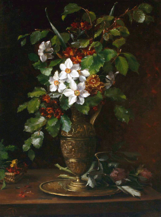 Still life with flowers in a vase (520x700, 428Kb)