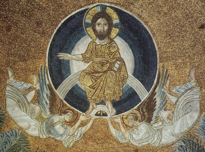 Вознесение Господне. Мозаика. IX в. Храм Св. Софии. Фессалоники, Греция (700x518, 527Kb)