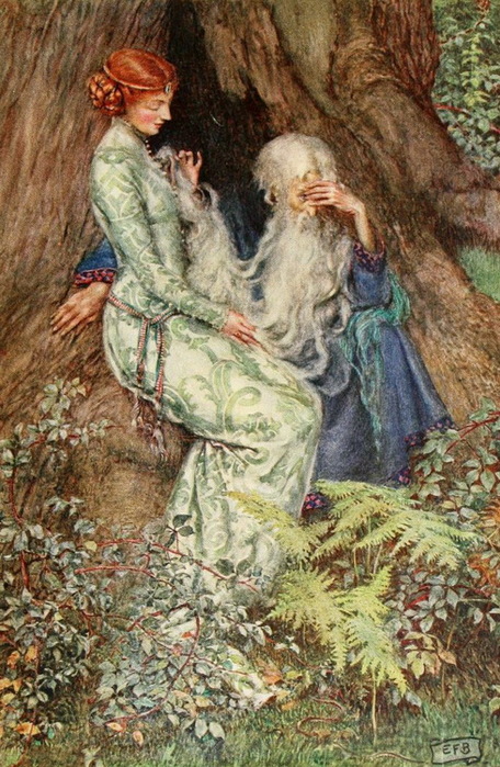 1911 9 Merlin and Vivien. , . 44.2 x 25.6 cm. ) (456x700, 177Kb)