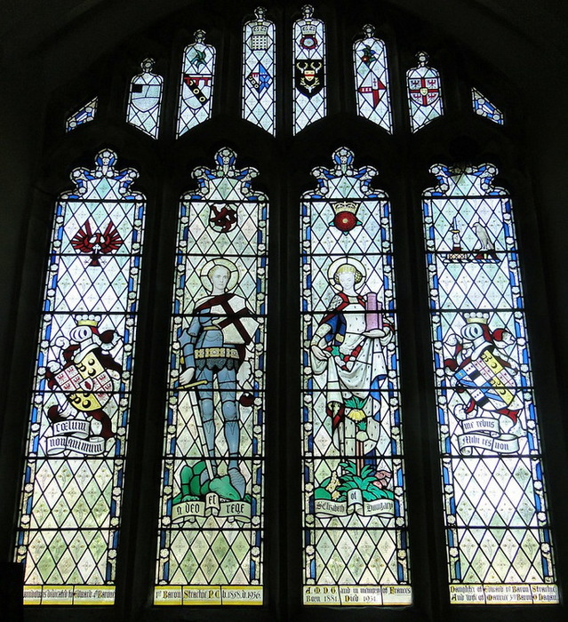 1934 Chew Magna, Somerset North chapel window - Saints George and Elizabeth of Hungary (639x700, 242Kb)