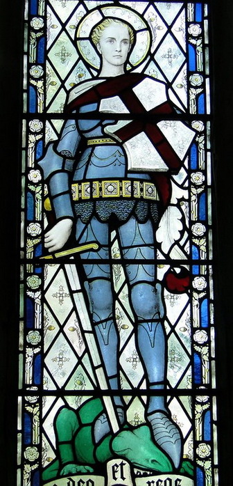 1934 North chapel window,- Saints George and Elizabeth of Hungary  detail (2) (336x700, 132Kb)