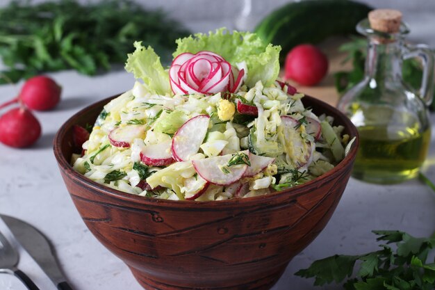 5642916_saladwithcabbagecucumbersradishesparsleyandeggseasonedwitholiveoilinabrownbowlonagraybackgroundwithfreshingredients_1307163100 (626x417, 56Kb)