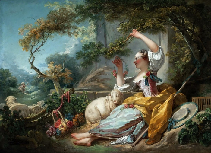 Статья 7 (2) Жан-Оноре Фрагонар. Картина «Пастушка», 1752 (700x507, 403Kb)
