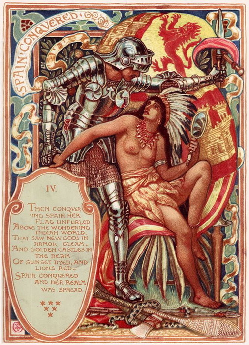 1893 Columbia's Courtship Spain Conquered (506x700, 205Kb)