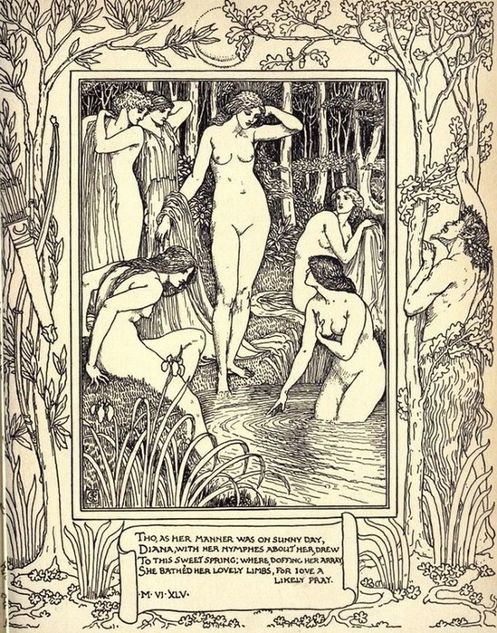 1897   27    . Diana and her nymphs, illustration for 'The Faerie Queen' by Edmund Spenser (c.1552-99) (litho) (549x700, 239Kb)