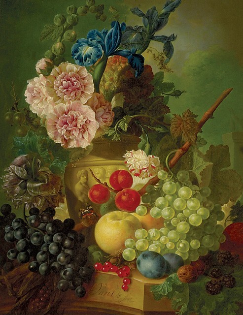 Os, Jan Van (1744-1808) - Still Life of Flowers and Fruit (Ashmolean Museum of Art, Oxford University)
