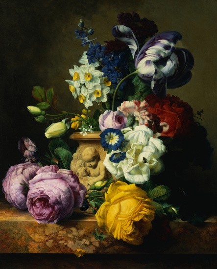1882 --- <Still Life with Flowers> by Charles-Joseph Node