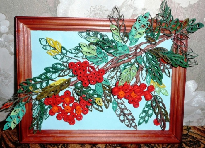 Рябиновый букет аппликация