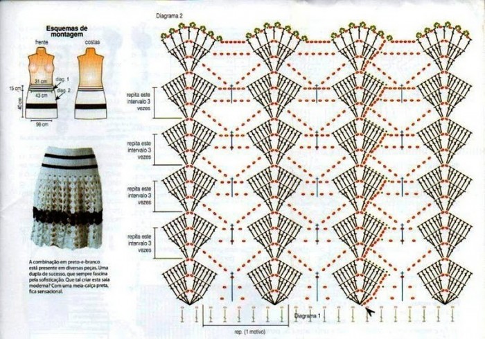 Юбки крючком для женщин со схемами расклешенные