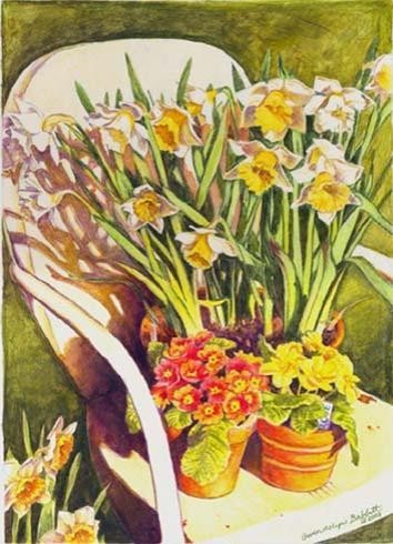 Daffodils & Chair