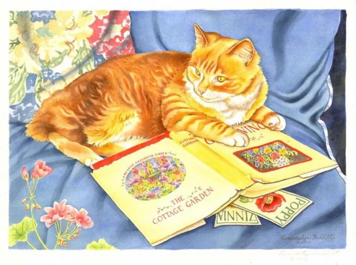 Garden Cat & Book