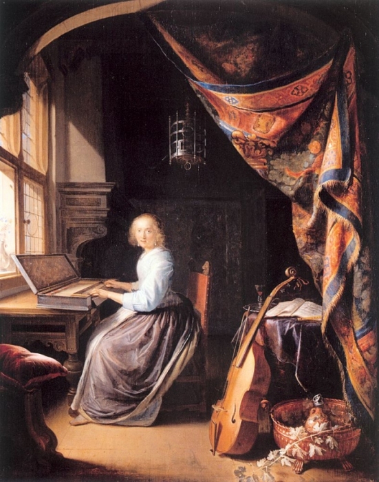 Woman at the Clavichord 1665 Oil on panel Trustees of Dulwich Picture Gallery, London.