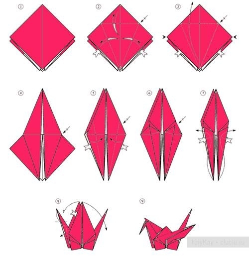 Оригами журавлик с перьями - Riccardo Foschi